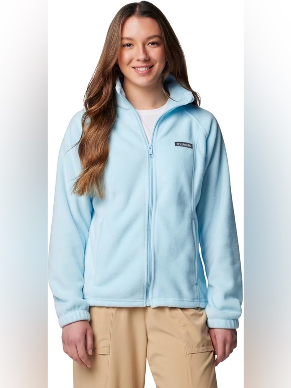 Columbia Benton Springs Light Blue Full Zip Fleece Jacket Size L